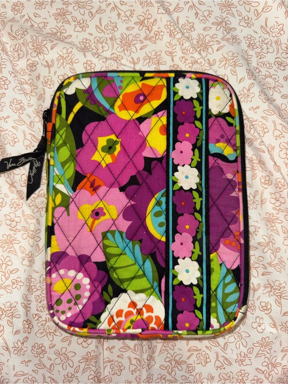 Vera Bradley Quilted Floral Tablet Sleeve in Purple Pink Multi